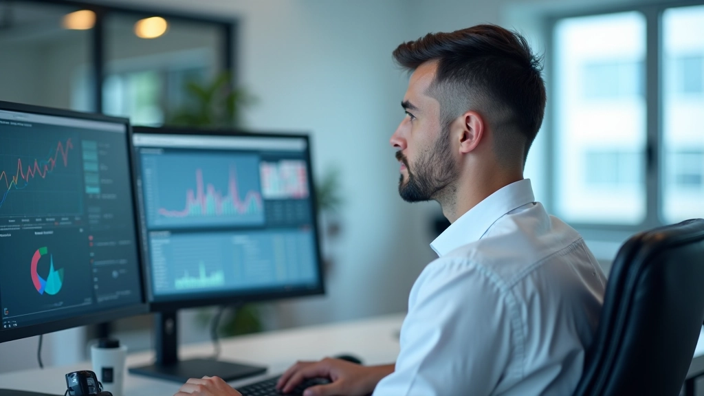 Veri analizi ve tahmin modellemesi - bilgisayar ekranında grafikler ve istatistikler